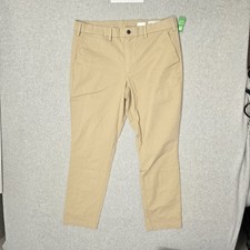 GAP Men Pants 36X30 Khaki Chino Twill Slim Performance Button 29" Inseam NWT