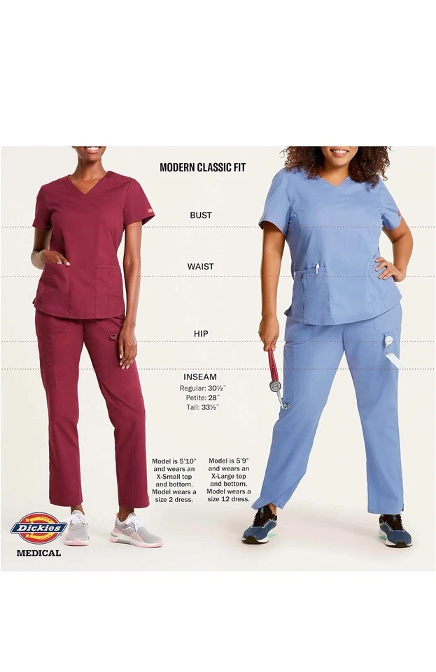Pantalones Médicos Dickies XL Signature para Mujer, Cintura Elástica Pull-On Carga, Blancos Foto 4 de 4
