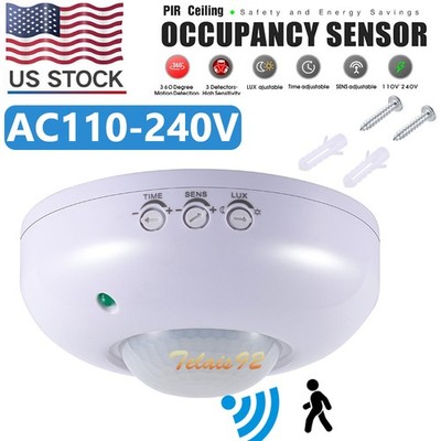 Surface Mount PIR Ceiling Occupancy Motion Sensor Detector Light Switch 360°