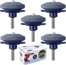 Crafts Man Lawn Mower Blade Sharpener for Any Power Hand Drill by (5 Packs Blue)