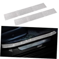 2PCS Car Door Edge Entry Guard, Bling Rhinestone Car Anti-Collision White