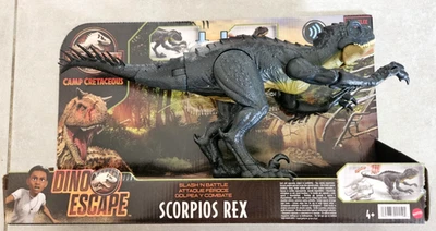 Jurassic World Camp Cretaceous Scorpios Rex Slash 'N Battle Mattel Boxed complet - Photo 1/4