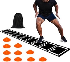 Agility Ladder Set: 15ft Rubber Non-Slip Training with Black