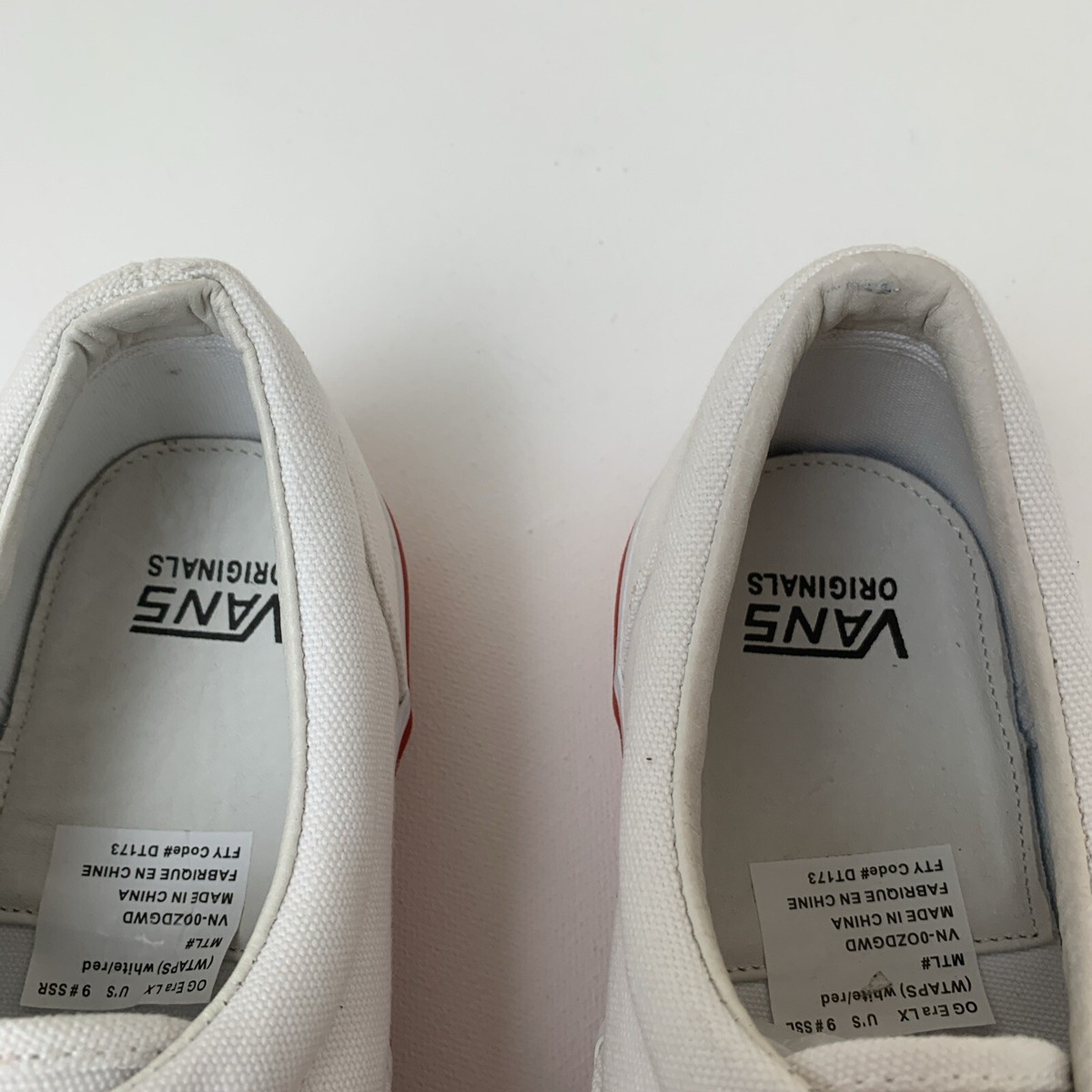 Vans Vault x WTAPS OG Era LX Mens Size 9 White With Red Vans Vault x WTAPS OG Era LX Mens Size 9 White With Red
