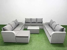 Fimous Outdoor Garden Furniture Set PE Rattan Lounge Sofa Stools Set 9-12 Seater