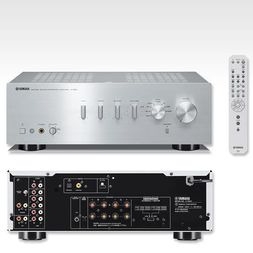 Yamaha A-S501 Integrated Amplifier 192khz 24bit Compatible Silver from Japan