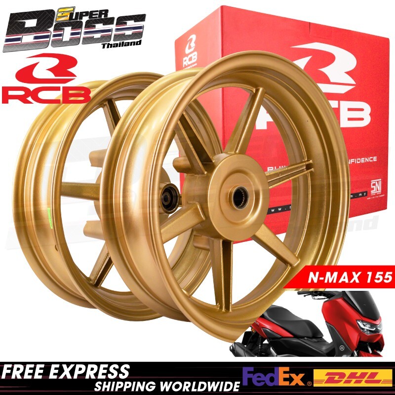 RCB Aluminium Wheel Rims F:300x13 R:350x13 Gold For YAMAHA N-MAX