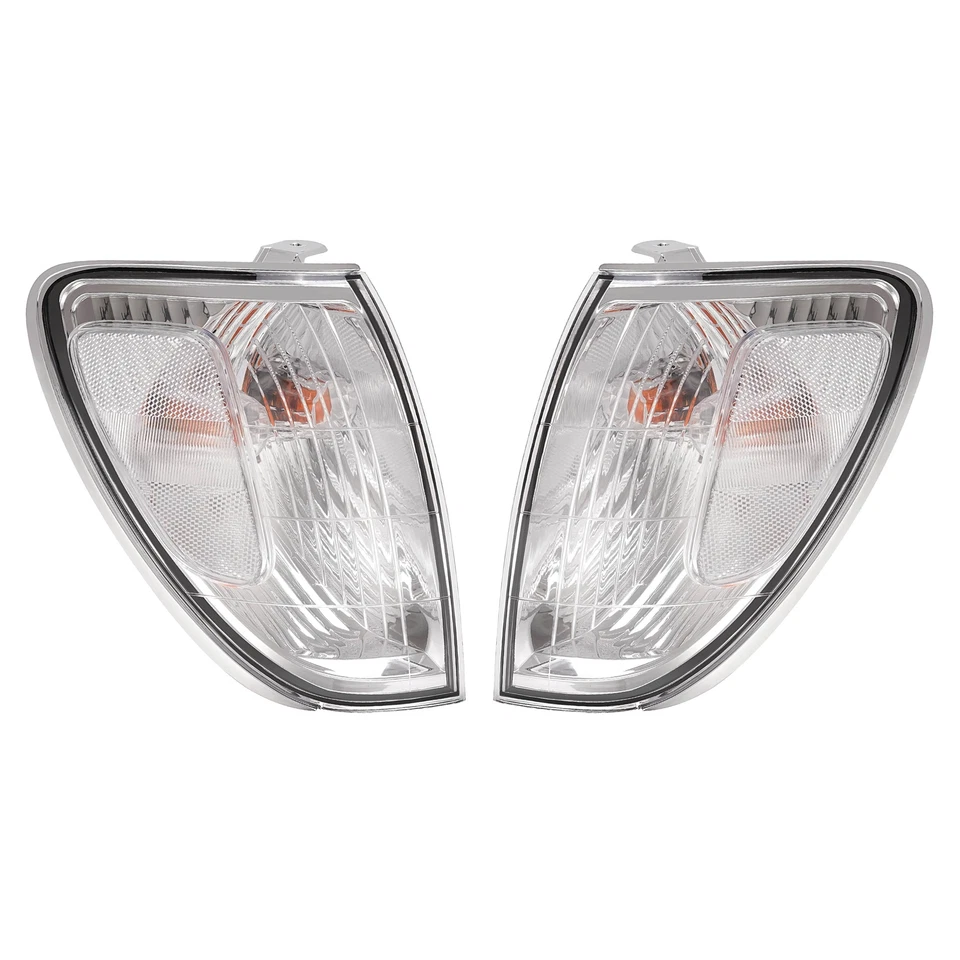 Par de luces de esquina delanteras transparentes con bombillas para Toyota Land Cruiser 1998-2004 Foto 2 de 4