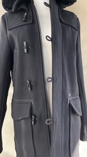 New G-STAR RAW Black Duffle Saya Wool Coat Size Small Detachable Hood NWT D03098 - Picture 8 of 17