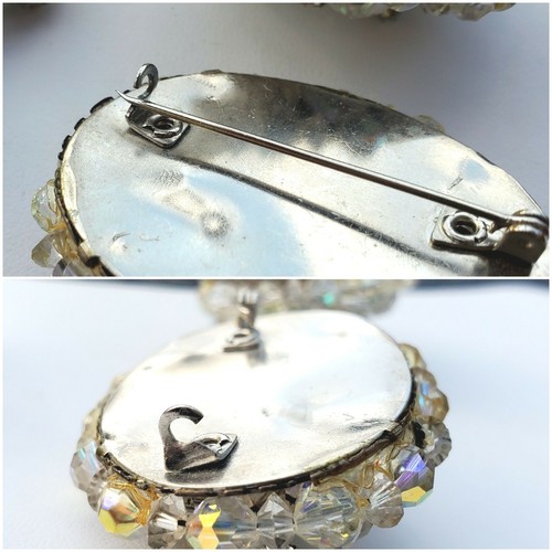 Vtg VENDOME Aurora Borealis AB Crystal & Rhinestone 2 Brooch & Earring Set AS IS - 第 11/12 張圖片