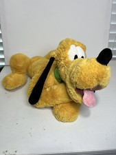 Disney Pluto Plush Stuffed Animal Laying Down 16" Disney Store Exclusive Tongue