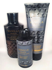 BATH AND BODY WORKS VANILLA NOIR BODY SPRAY, CREAM WASH FOR MEN SET OF 3
