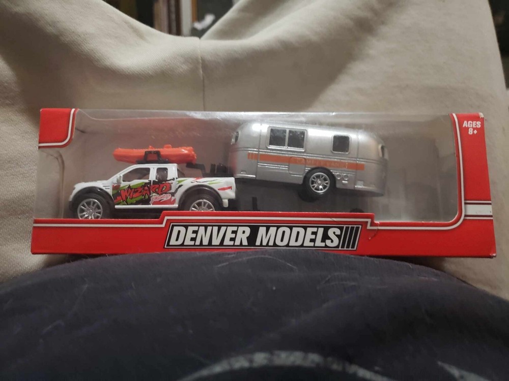 Denver Models Pickup Truck With Boat And Camper Van Wizard Racing