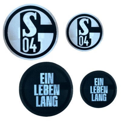 FC Schalke 04 Aufkleber 2er-Set Ein Leben lang schwarz Wechselbild Fanartikel