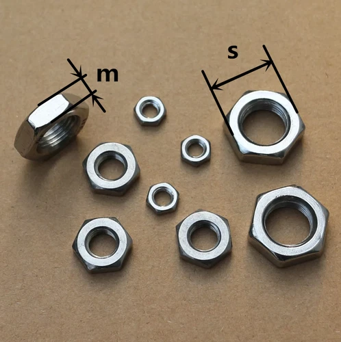304 Stainless Steel Select Size M21 M29-M64 Thin Hex Nuts Right Hand Fine Thread