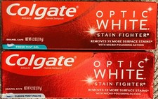 2Pk Colgate Optic White Stain Fighter Fresh Mint Gel & Clean Mint  4.2oz ea 2025