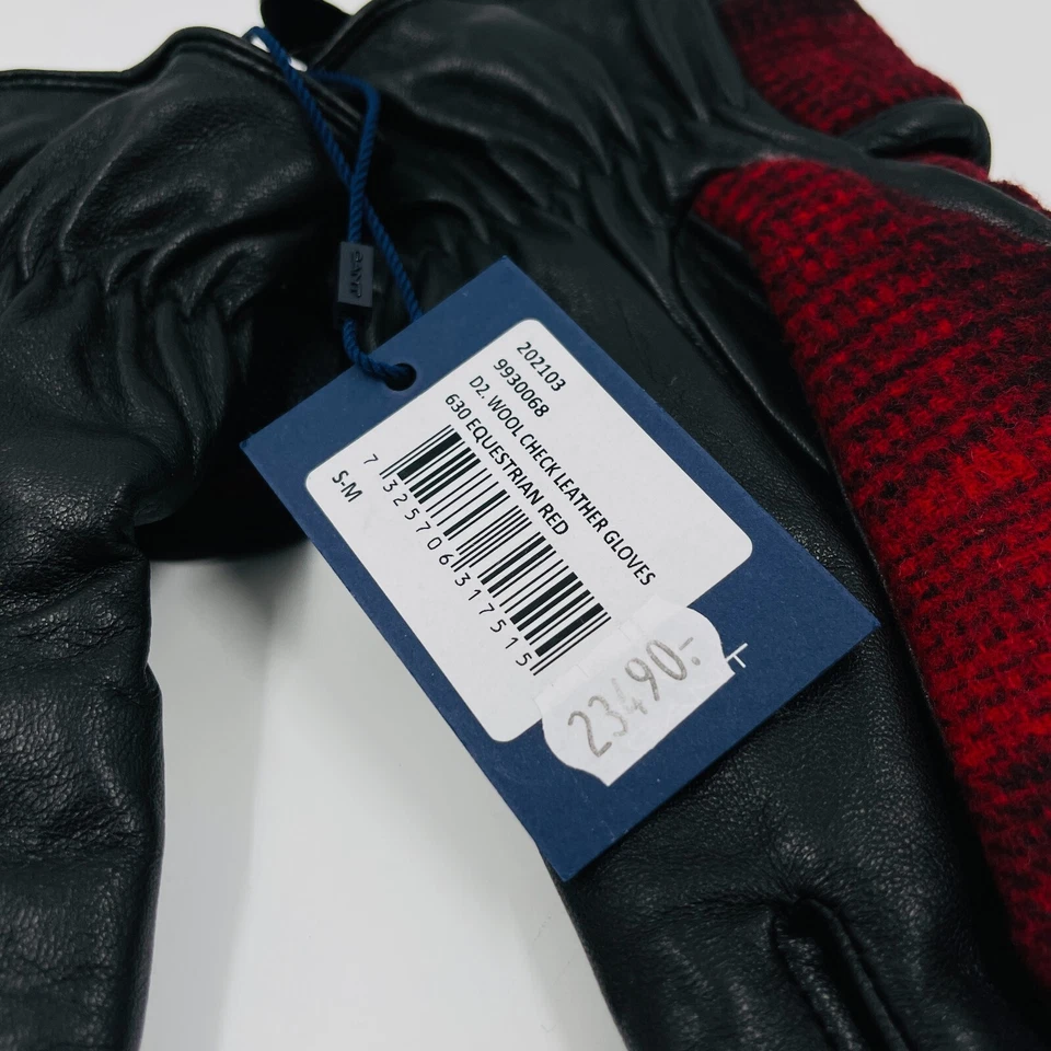 Guantes Leñador Rojo Ecuestre GANT Lana y Cuero Talla S M Foto 4 de 4