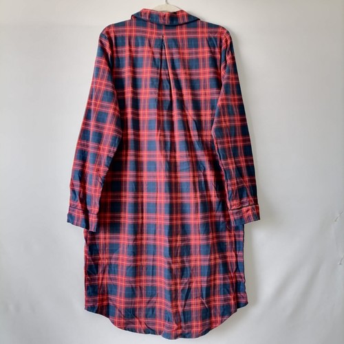 The Company Store Womens Navy Red Plaid Family Flannel Women's Nightshirt Size M - Picture 4 of 6