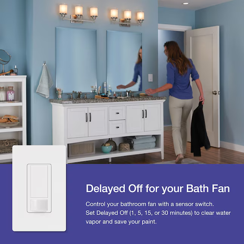 Lutron Maestro Motion Sensor Switch, 2 Amp/Single-Pole, White MS-OPS2H-WH - Picture 10 of 11