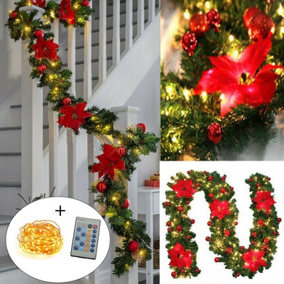 Girlande mit LED Lichterkette Weihnachtsgirlande ... Girlande mit LED Lichterkette Weihnachtsgirlande ...