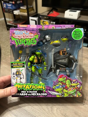 New!! Nickelodeon Tales of The TMNT Mutations Mix N' Match Leonardo vs Mechazoid