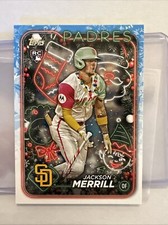2024 Topps Holiday Jackson Merrill Lights & Candy Cane Bat Double Variation SP