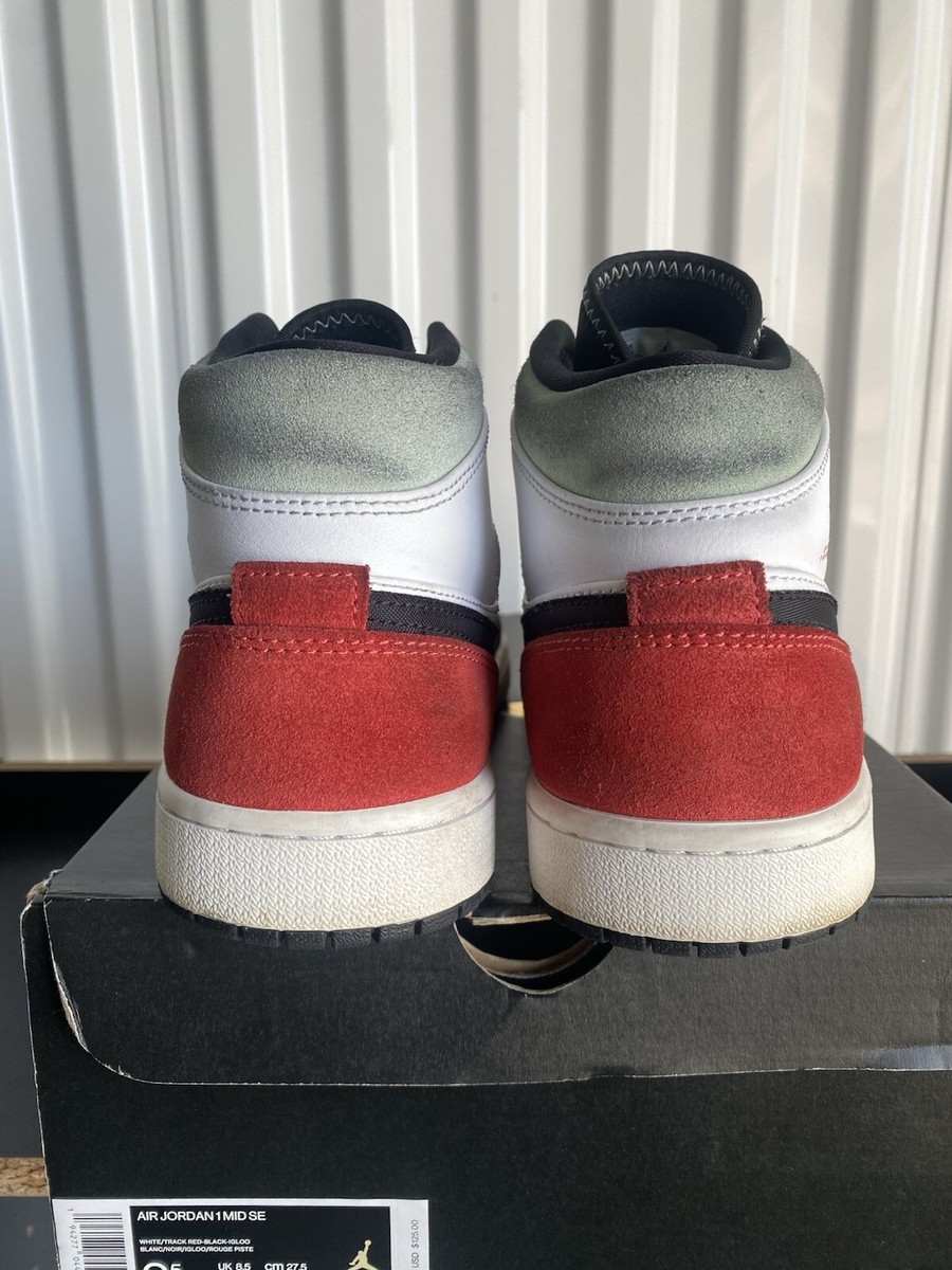 air jordan 1 mid trainers white track red black igloo