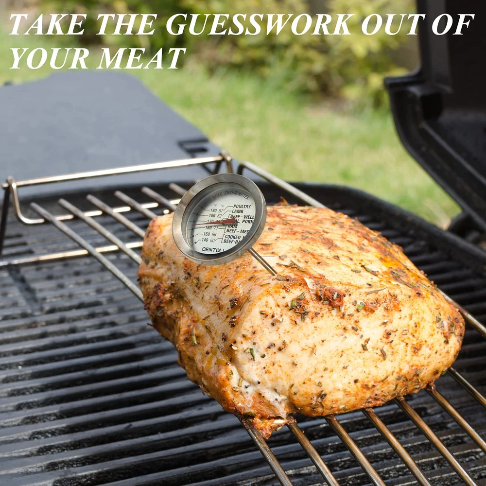 Meat Thermometer Oven Safe, 2 Pieces Dishwasher Safe Meat Thermometers for Co...