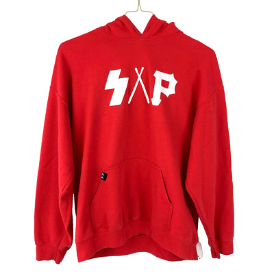 Scott Alan Project Red White Drawstring Hoodie Sweatshirt Small