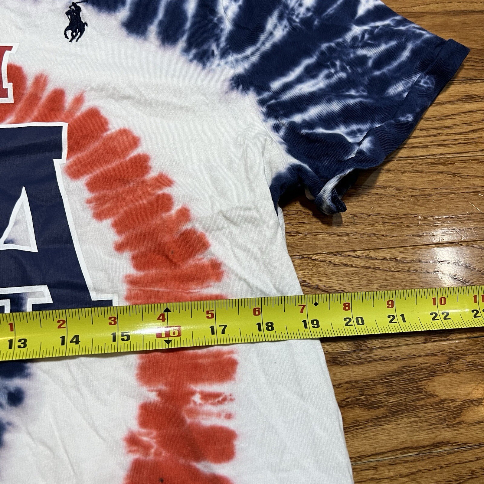 Polo Ralph Lauren Camicia Uomo Large Tie Dye Team USA Pony Maniche Corta Multicolore