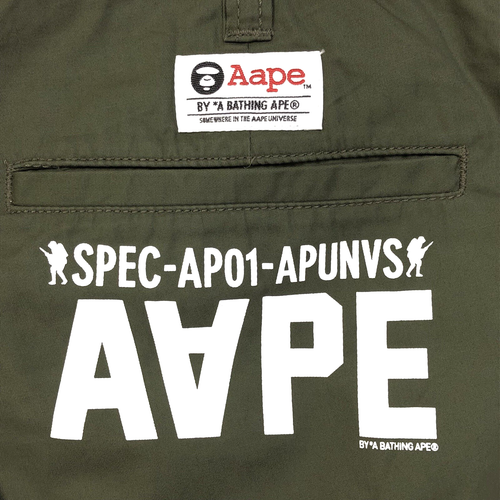 Aape by a bathing ape Flat Front Chino Shorts Men's Medium Green 10" Inseam - Picture 3 of 11