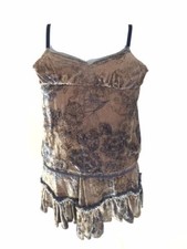 Jigsaw Junior Crushed Velvet Skirt and Top Gray Color w/ Navy Trim New Size 6/7