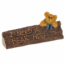 Boyds Bears Harry on the Job Figurine 2-Sided Desk Plaque 4108 I Need a Bear Hug