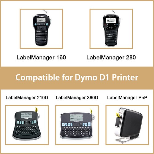 Schriftband für Dymo D1 12mm 9mm 6mm-24mm 45013 45010 40913 LabelManager 160 280 - Bild 3 von 29