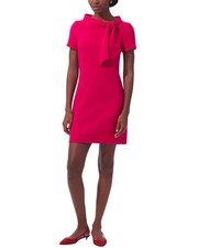 Carolina Herrera Tie Boat Neck Wool Mini Dress Women's Pink 4