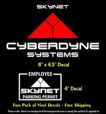Skynet Cyberdyne Systems Terminator 8 4 White Vinyl Decals Car Truck Window