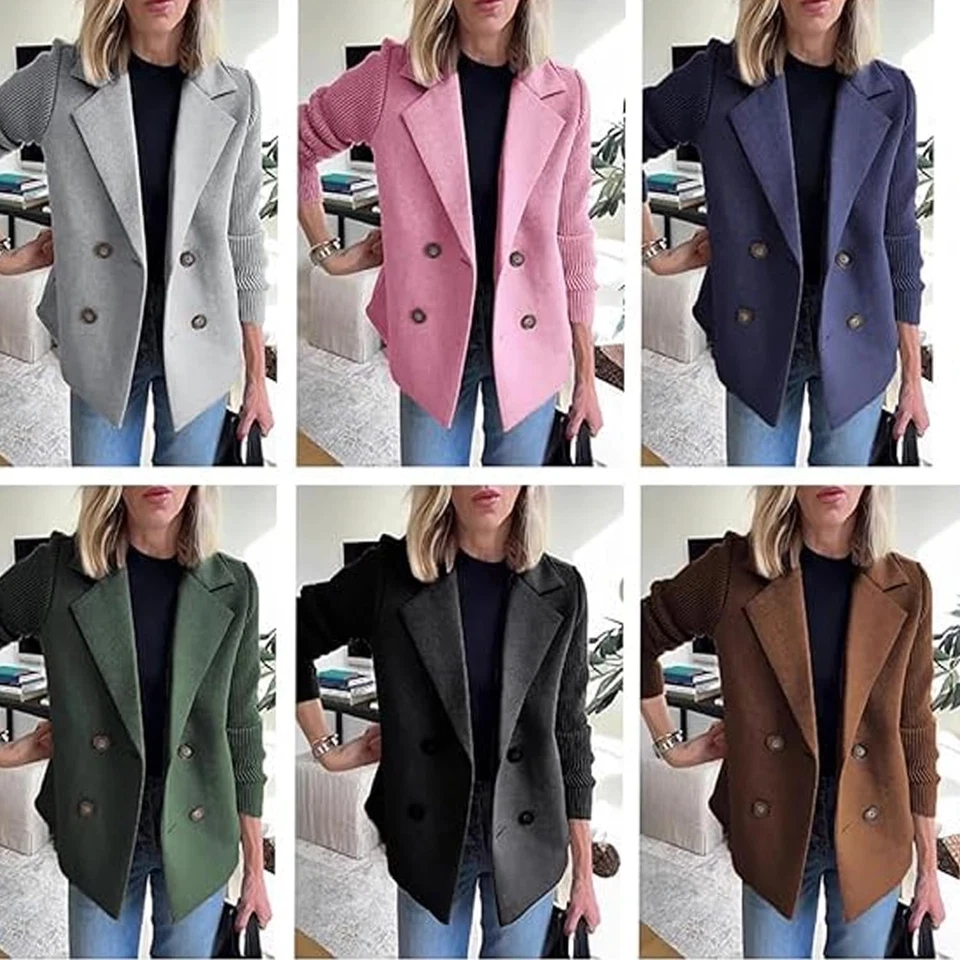 Bomia Sweater Blazer, Bomia Jasier Casual Blazer Sweater, Women's Lapel Button - Image 4 of 4