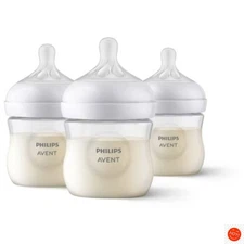 Philips Avent 3pk Natural Baby Bottle with Natural Response Nipple - Clear - 4oz