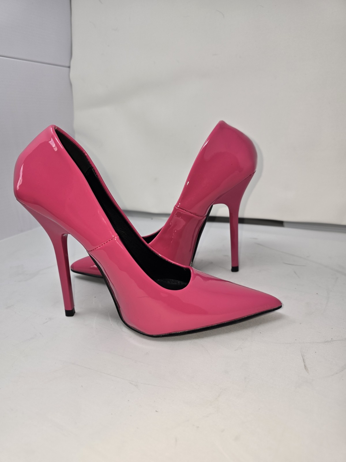 SHEIN Women’s Pink Patent Leather Pointed Toe Stiletto Pumps Slip-On 6