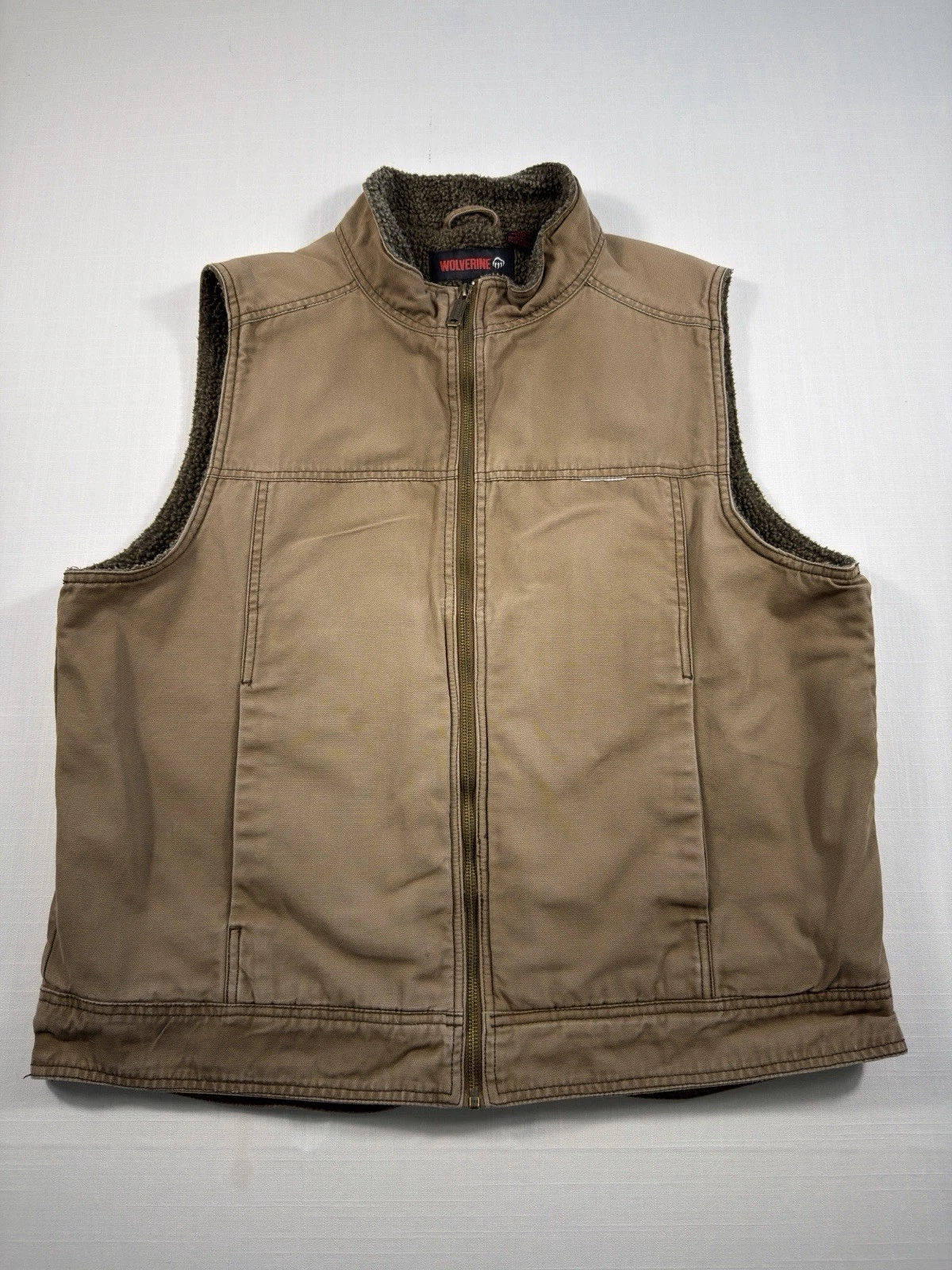 Wolverine Sherpa Work Vest Men’s Large Tan Brown Full Zip Canvas Lined
Opens in a new window or tab
