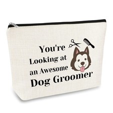 Dog Groomer Gift for Women Makeup Bag Pet Grooming Present Cosmetic Bag Dogs ...