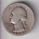 1945-P WASHINGTON QUARTER 25¢ PHILADELPHIA 90% SILVER COIN UNITED STATES MINT