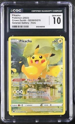 CGC 10 Pikachu GG30/GG70 Crown Zenith Galarian Gallery Pokemon 2023