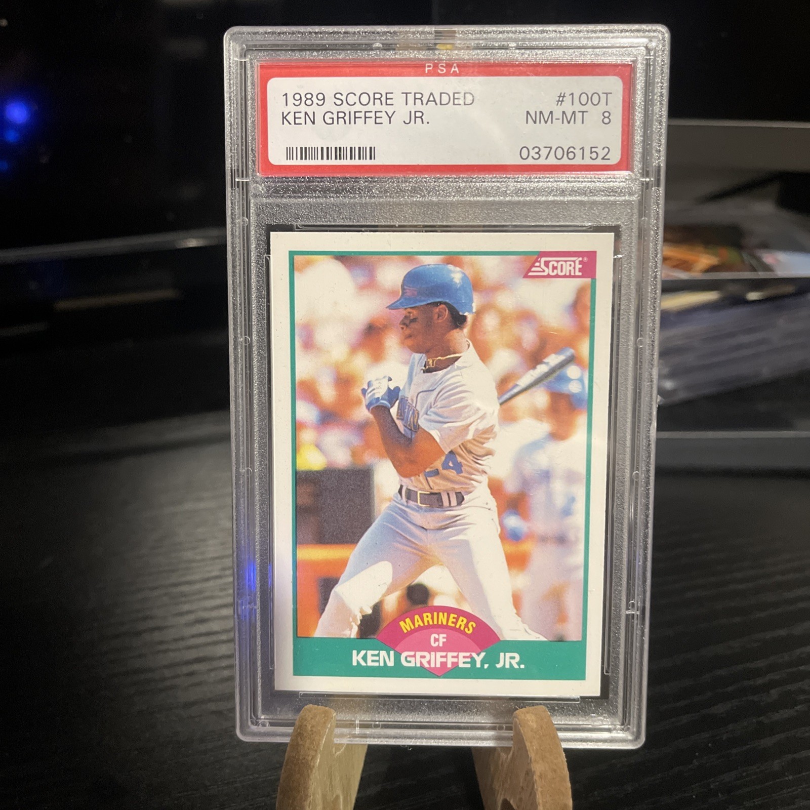 Score 1989 Traded Ken Griffey Jr Rookie #100T PSA 8 Graded Mariners
