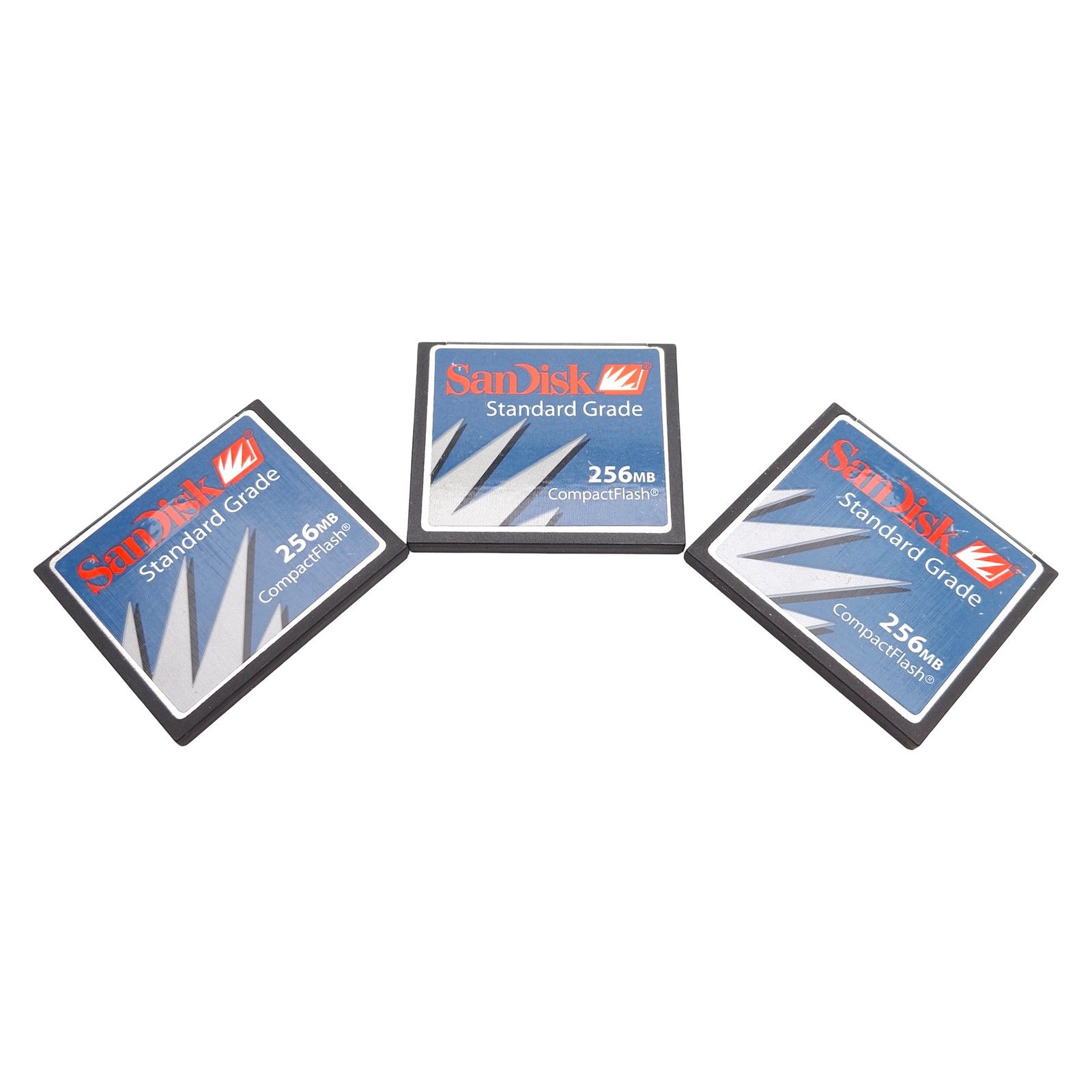 Lot of 3 SanDisk SDCFB-256-201-00 CompactFlash Memory Card, 256MB Capacity