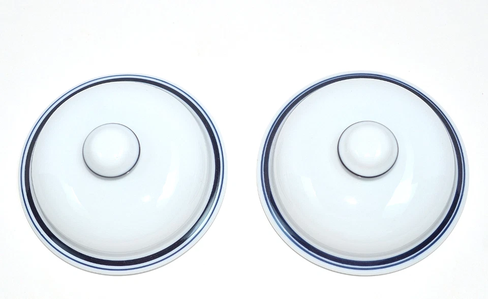 Dansk Christianshavn * JAM JELLY JAR & CREAMER * Dark Blue Bands on White, EXC - Image 4 of 4