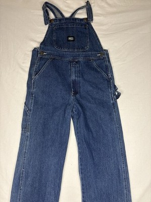 Key Bib Overalls Youth Size 12 Blue Denim Carpenter Pockets Kids For Boy Or Girl
