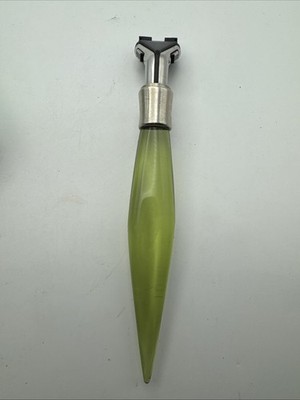 eShave 2 Blade Razor Nickel Plated Clear Used Vintage Collectible Art Deco