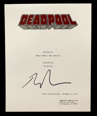 SIGNIERT RYAN REYNOLDS DEADPOOL 10x8 SKRIPT COVER SELTEN BLAKE LEBHAFTER VIELFRASS