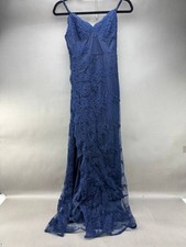 Fashion Nova Womens A Night In Tokyo Lace Dress Navy Size S